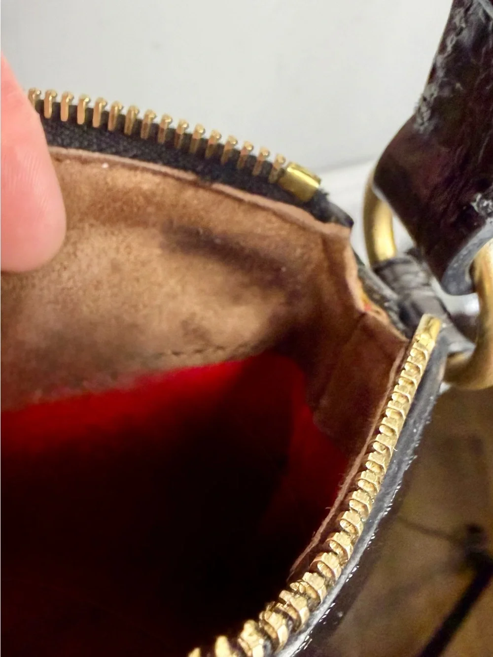 Dooney & Bourke Black Croc-Embossed Bag with Gold Hardware Denison Allison